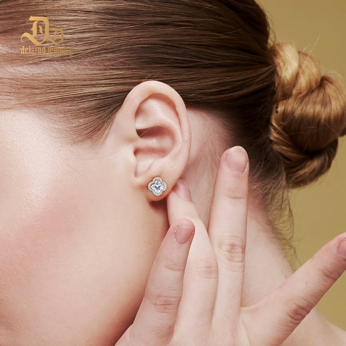 Moissanite VVS1 D Color Women's Botanical Collection Earrings 925 Sterling Silver