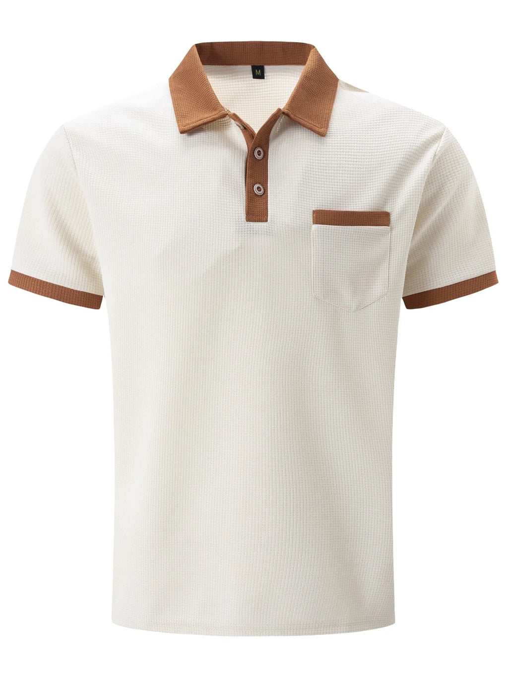 2025 new summer men's short sleeve waffle color POLO
