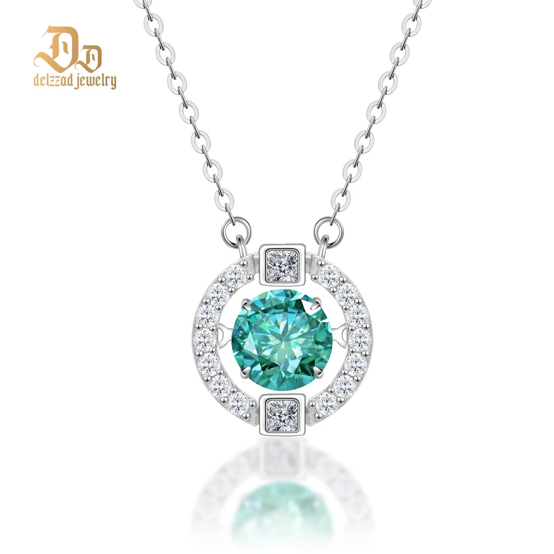 Delzzad Moissanite 100% S925 Sterling Silver Smart Sparkle Pendant for Women Luxury Fashion Luxurious Exquisite Jewelry Gifts