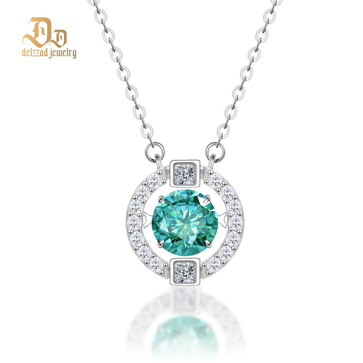 Delzzad Moissanite 100% S925 Sterling Silver Smart Sparkle Pendant for Women Luxury Fashion Luxurious Exquisite Jewelry Gifts