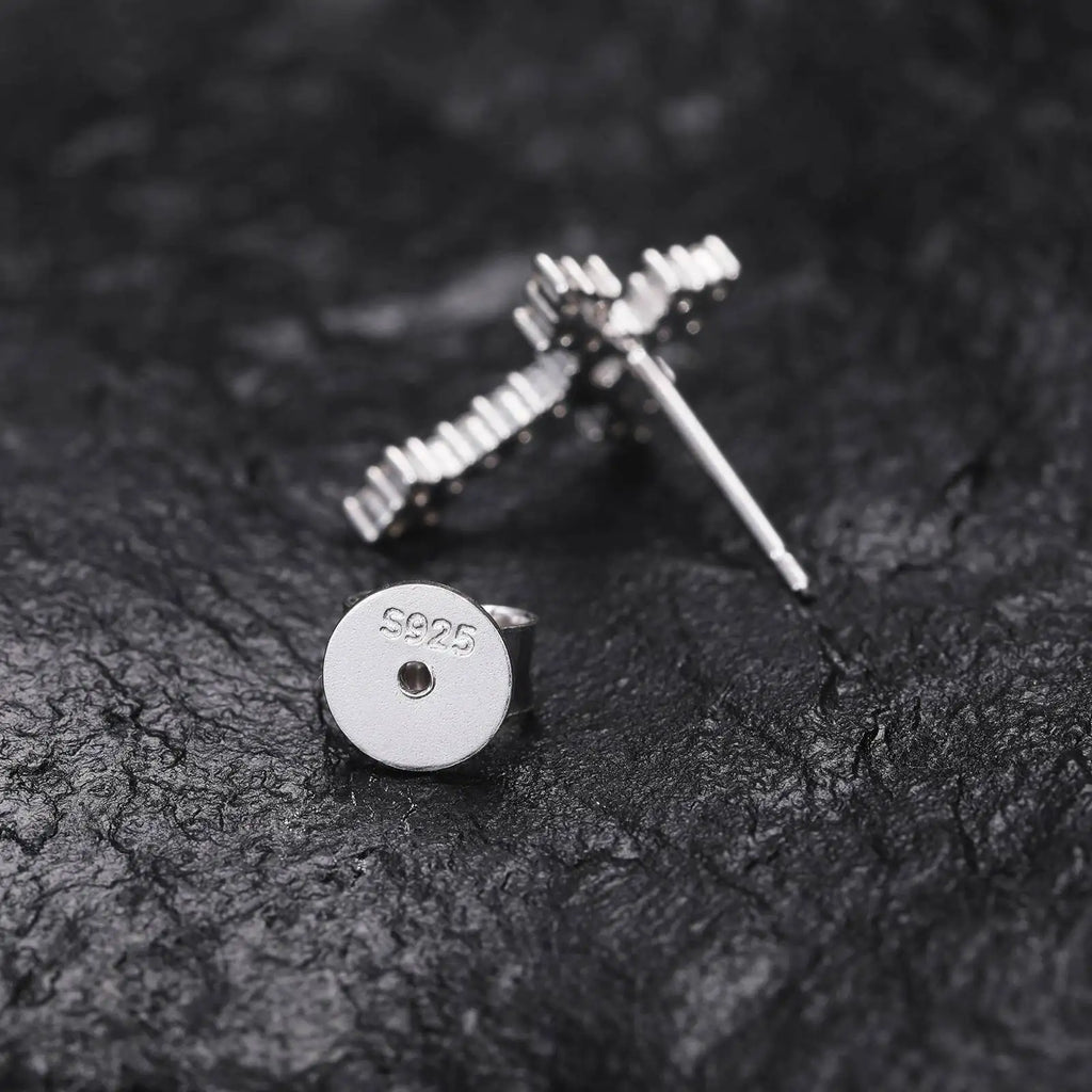 Moissanite Stud Earrings 0.1 Carat Shining Cross