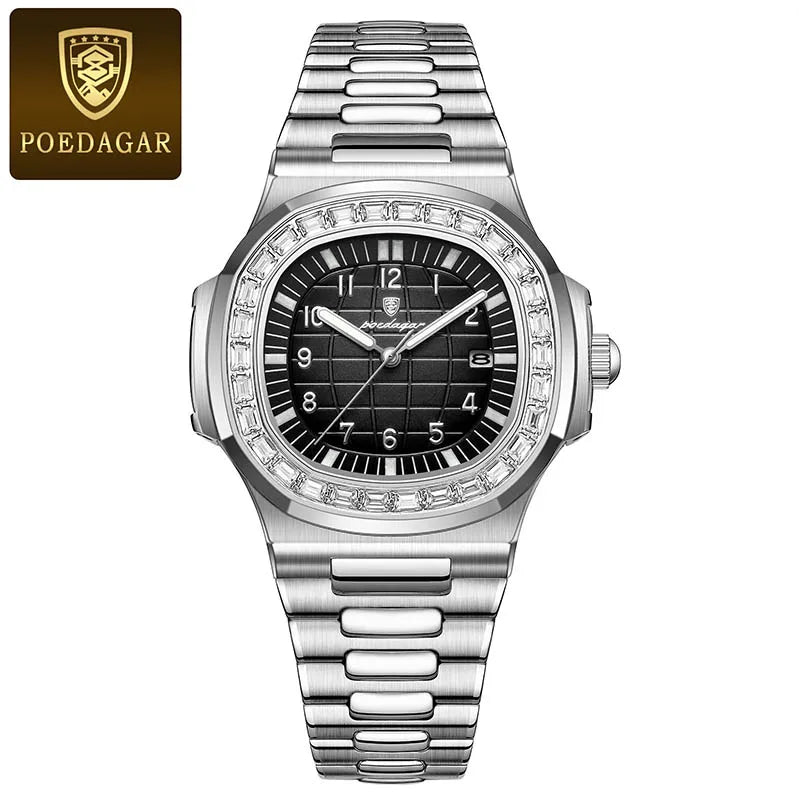 Stainless Steel Watch Men Luxury Brand Business Luminous Waterproof Quartz Wristwatches