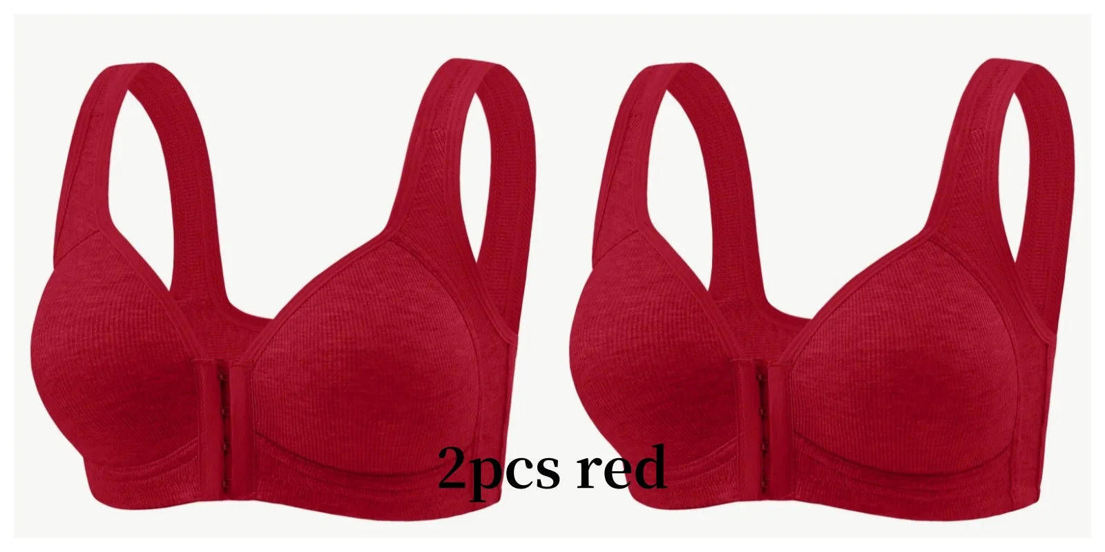 Women's Wire-Free Front Closure Solid Color Bra with Full Coverage