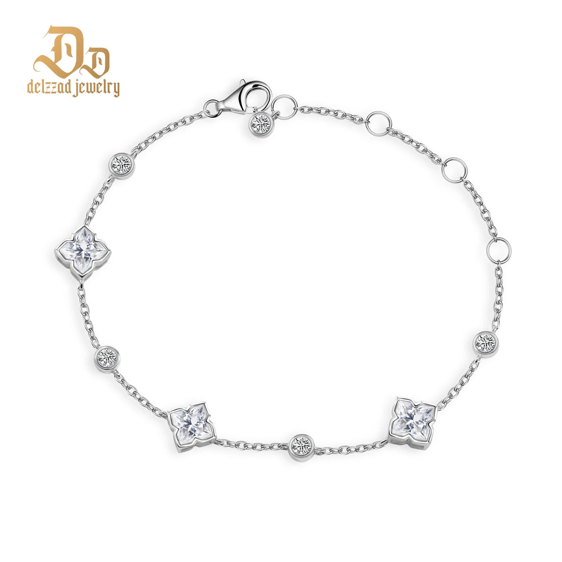 100% S925 High Quality Moissanite Botanical Series Sterling Silver Bracelet f