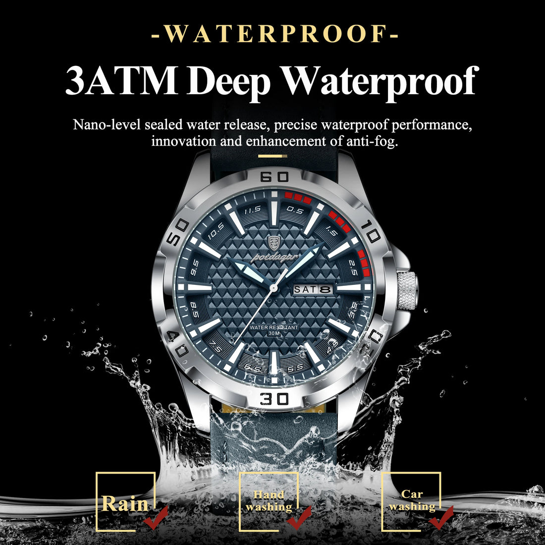 Original Men Luxury Wristwatch with Waterproof Luminous Day-Date