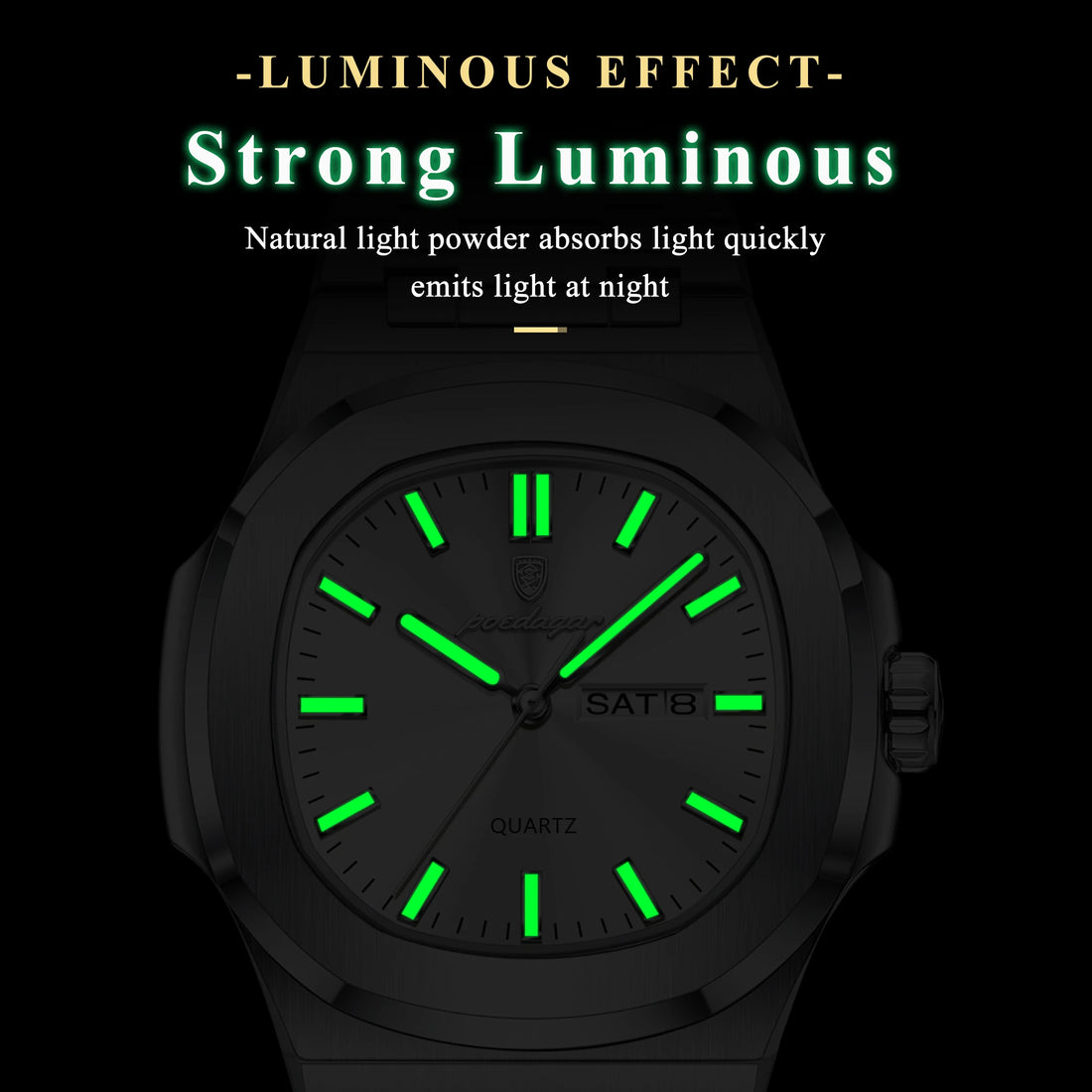 Classic Square Men Day-Date Wristwatch