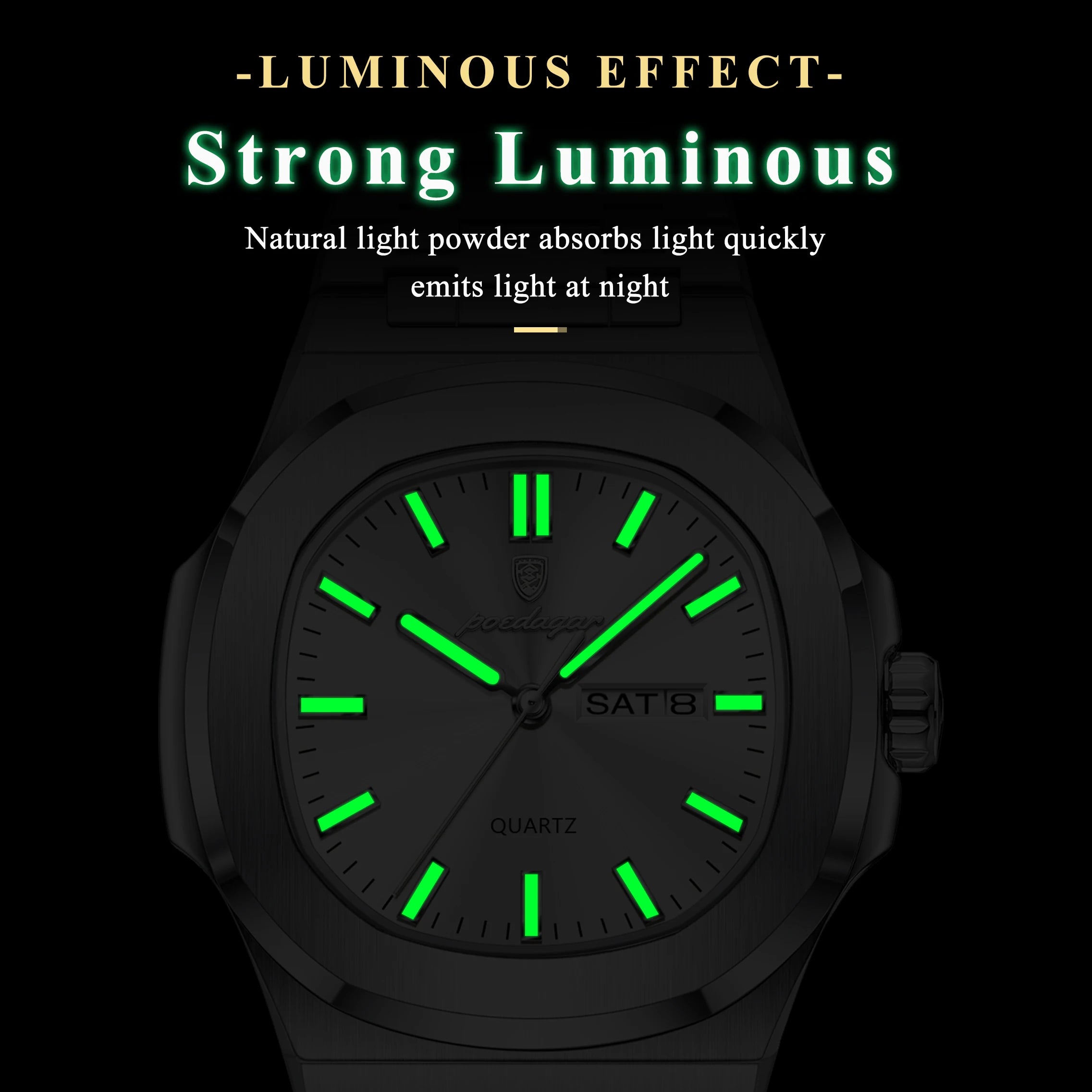 Classic Square Men Day-Date Wristwatch