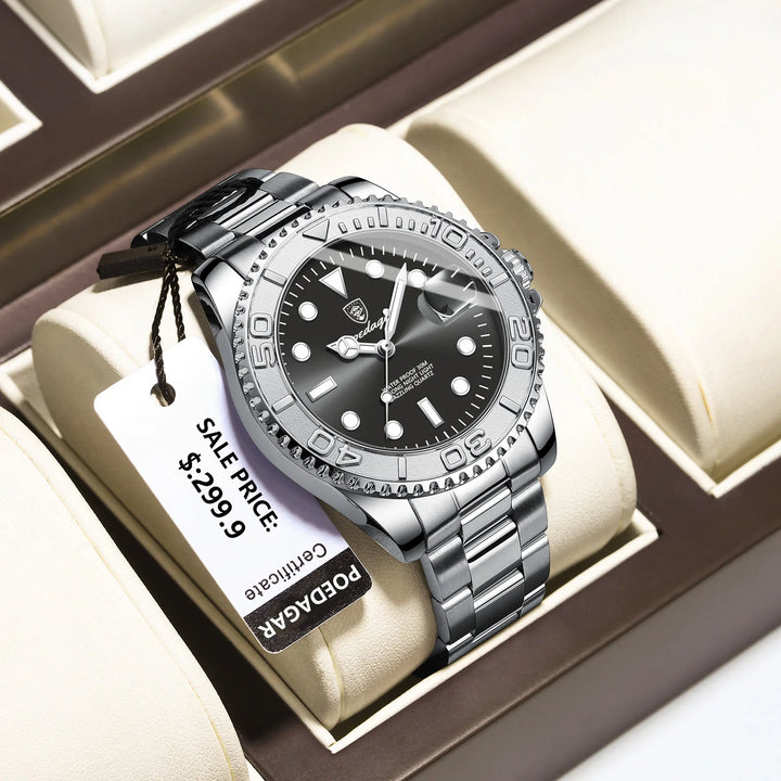 Top Luxury Quartz Man Watch with Luminous Date-Week for Men