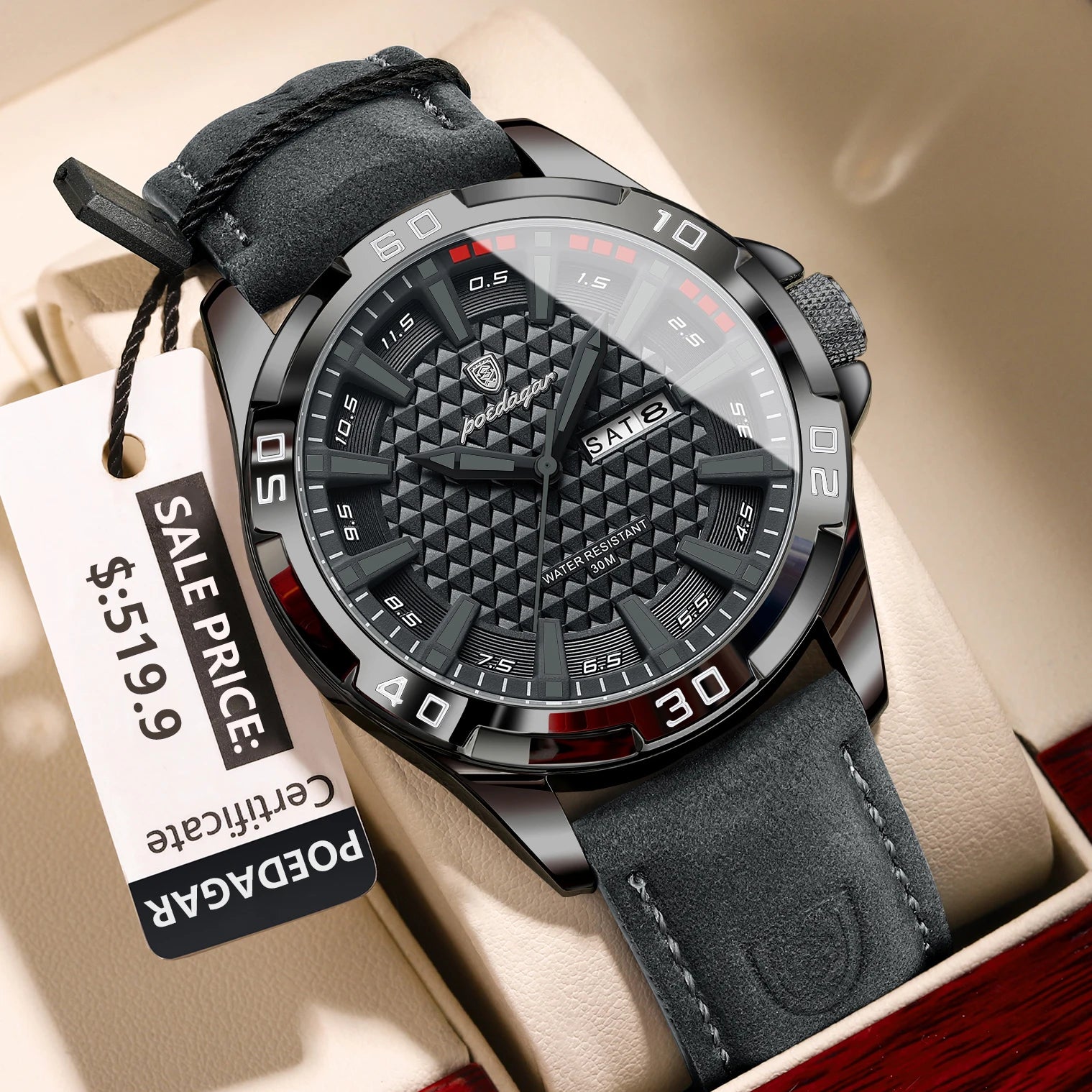 Original Men Luxury Wristwatch with Waterproof Luminous Day-Date
