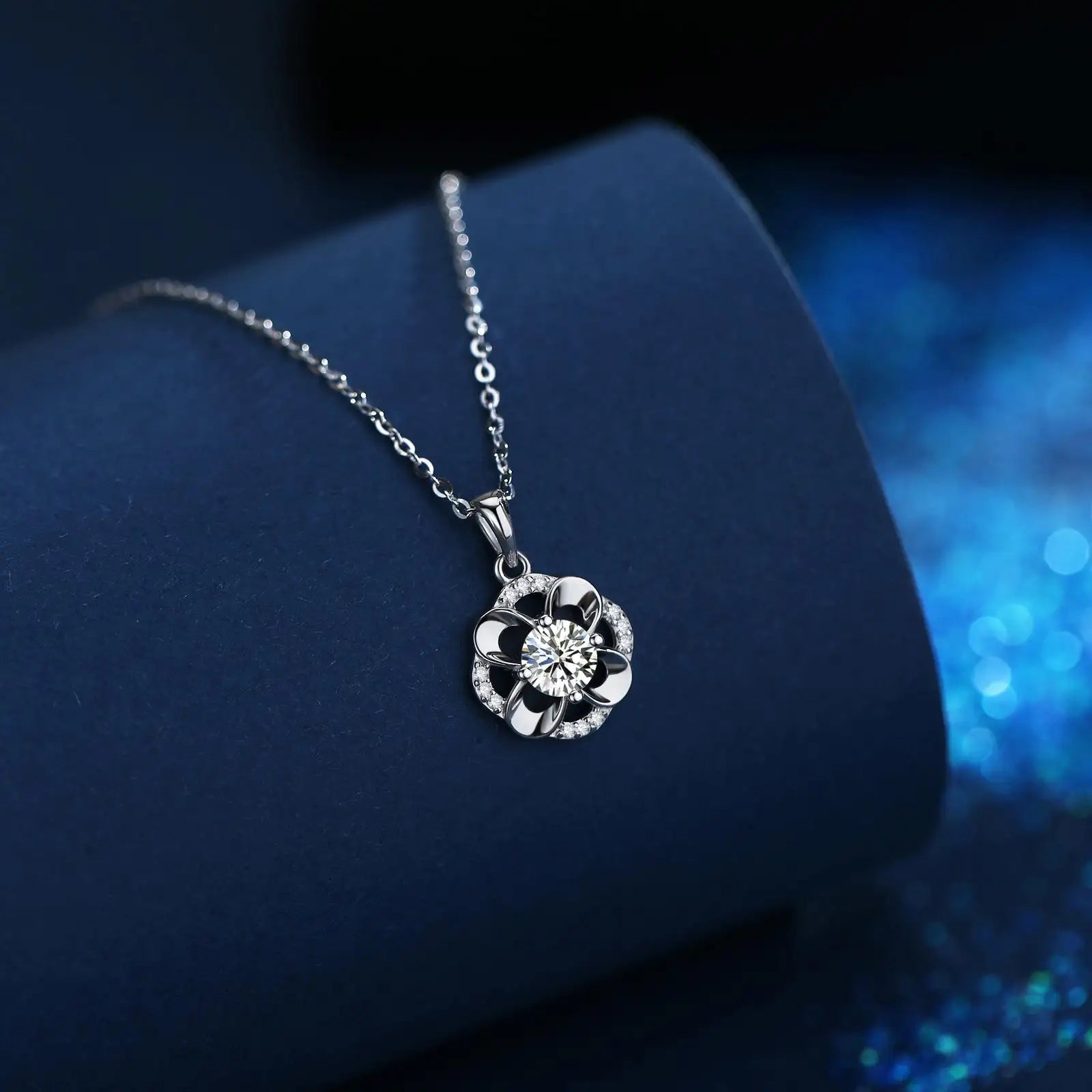 Moissanite Sparkling 100% S925 Sterling Silver Necklace