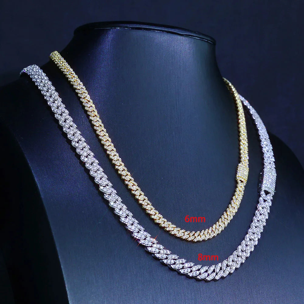 Luxury 6/8mm Cubic Zirconia Necklace Jewelry