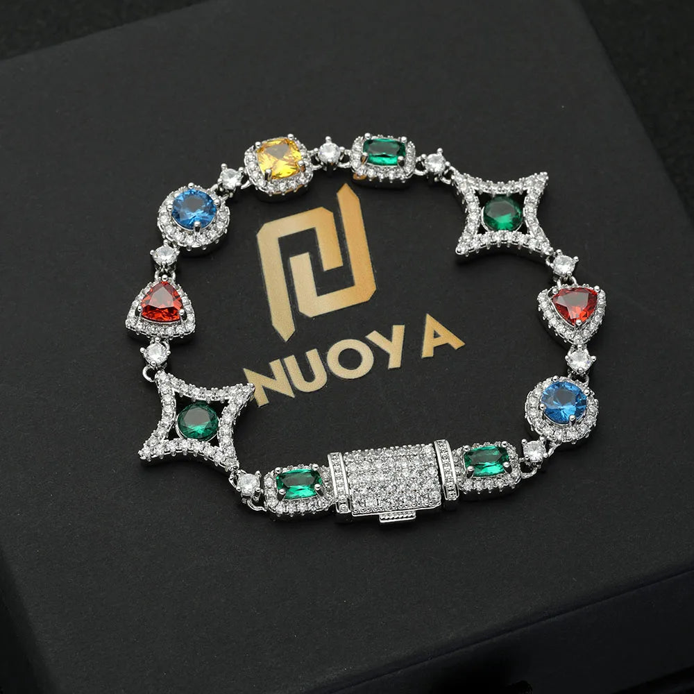 Dazzling Bracelets Mixed Gemstone with 18K Gold-Plating