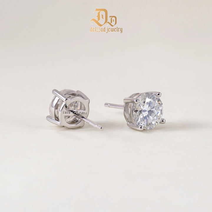 100% 925 Sterling Silver 0.1-3 Carat D-Color Moissanite Earrings for Men and Women