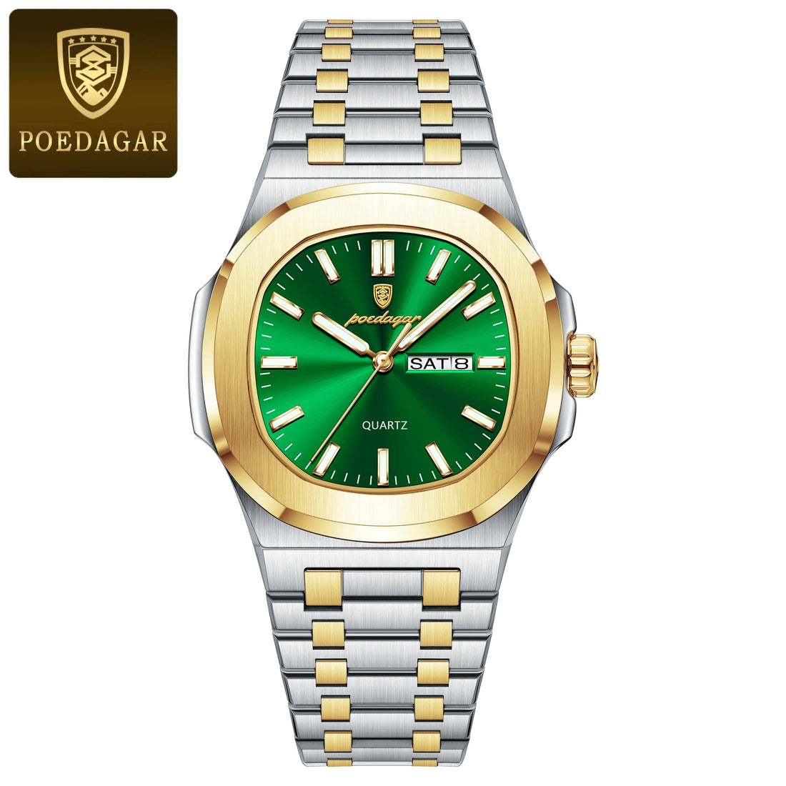 Trendy Casual Wristwatch For Men with Day-Date Stainless Steel