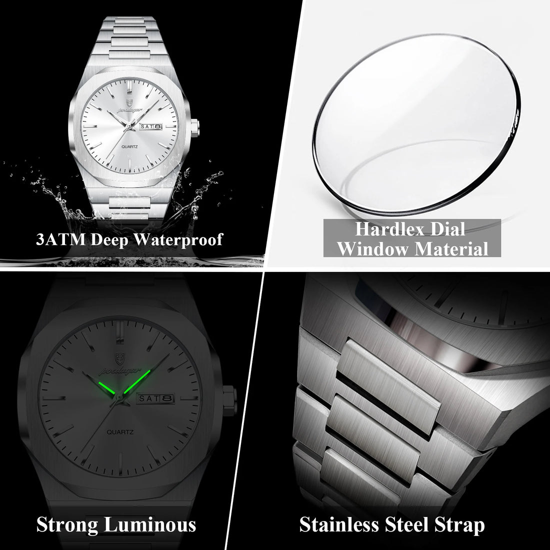Top Fashion Man Wristwatch Stainless Steel for Business l