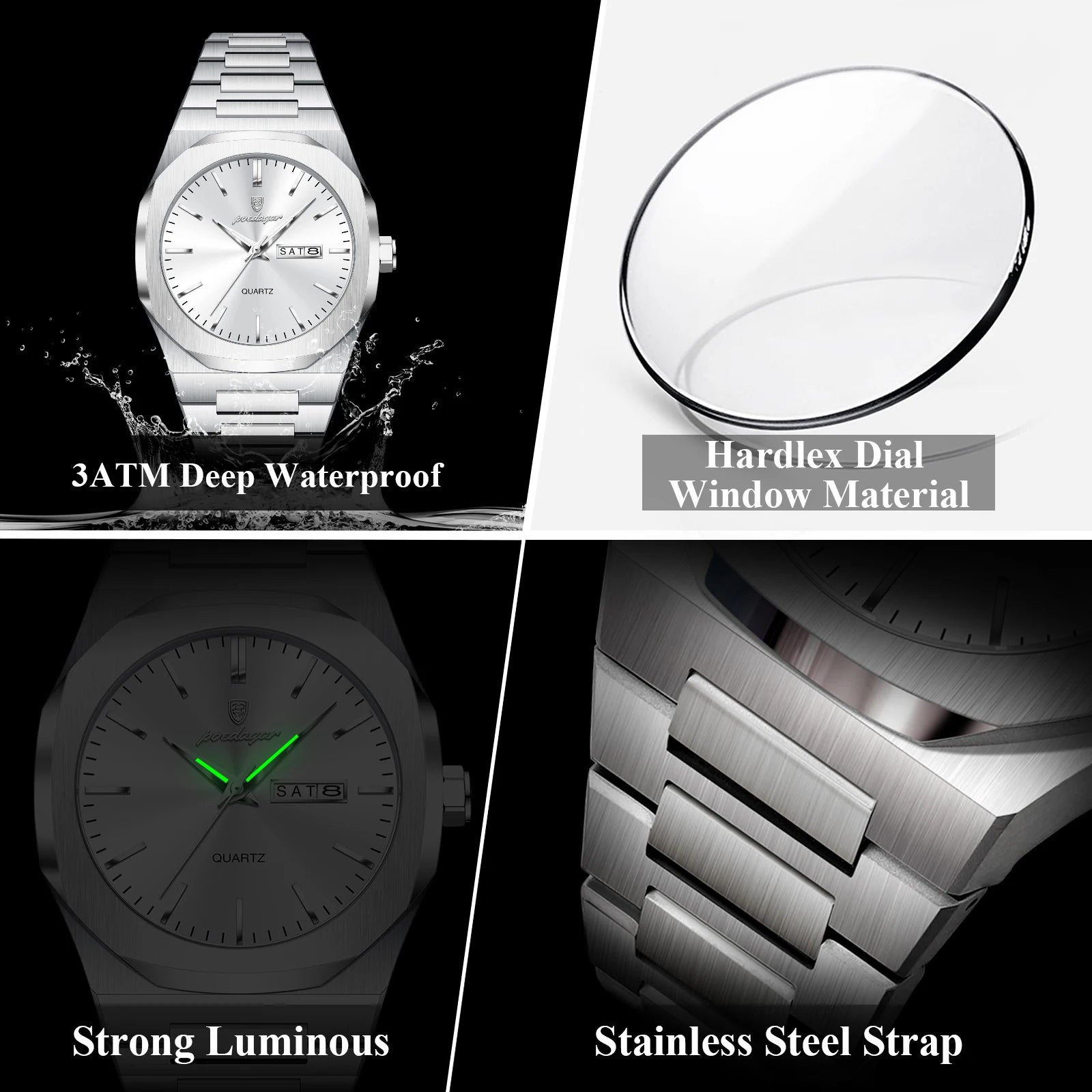 Top Fashion Man Wristwatch Stainless Steel for Business l
