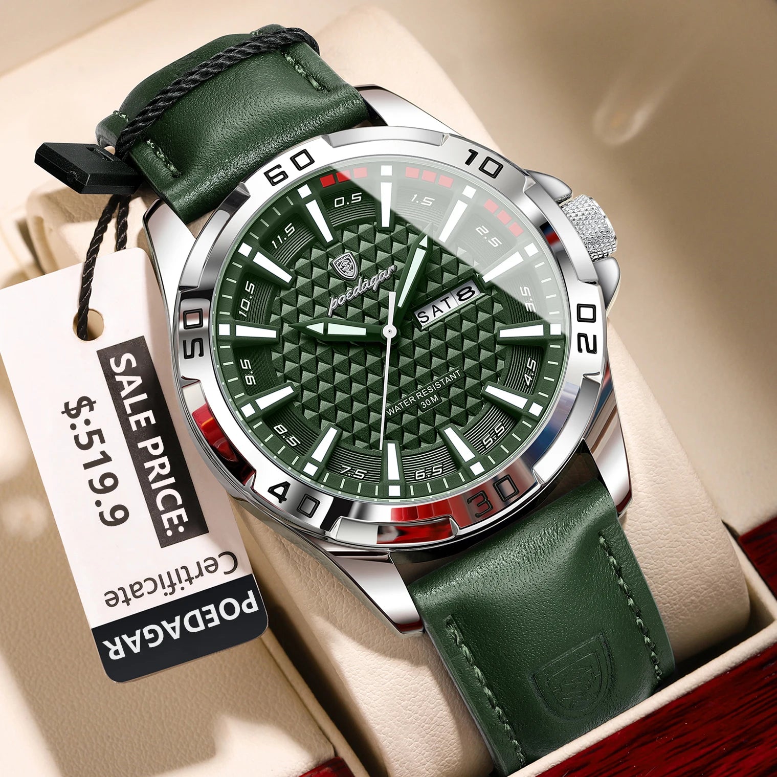 Original Men Luxury Wristwatch with Waterproof Luminous Day-Date
