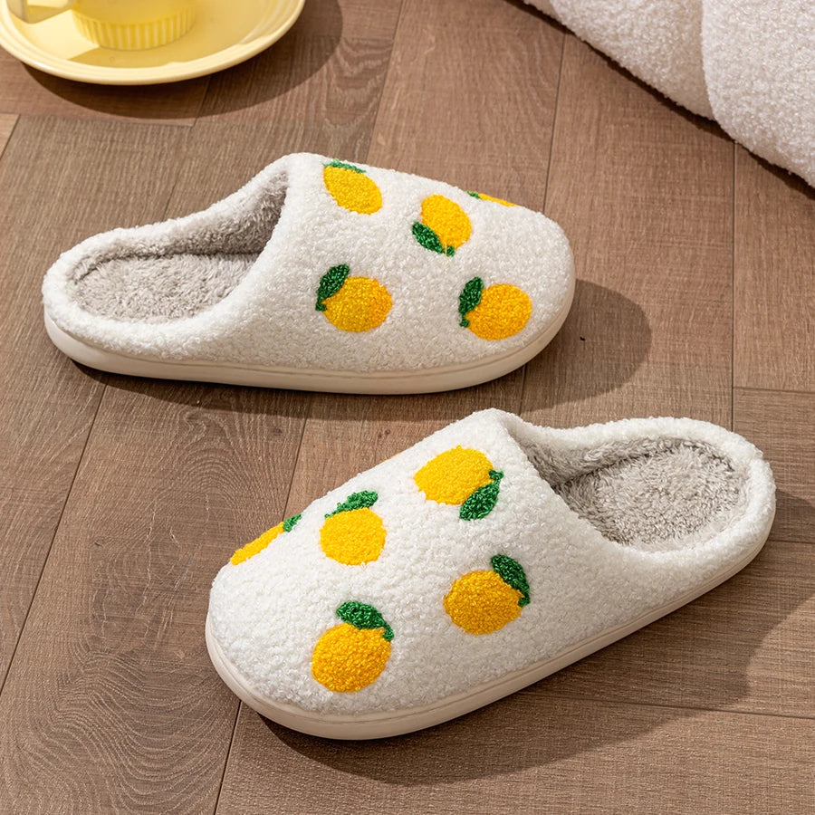 Cute Fruit Style Indoor Warm Breathable Slippers for Winter