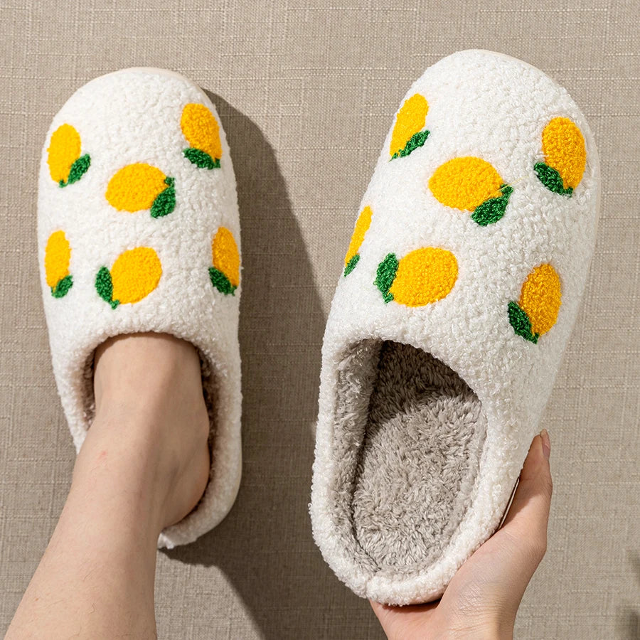Cute Fruit Style Indoor Warm Breathable Slippers for Winter