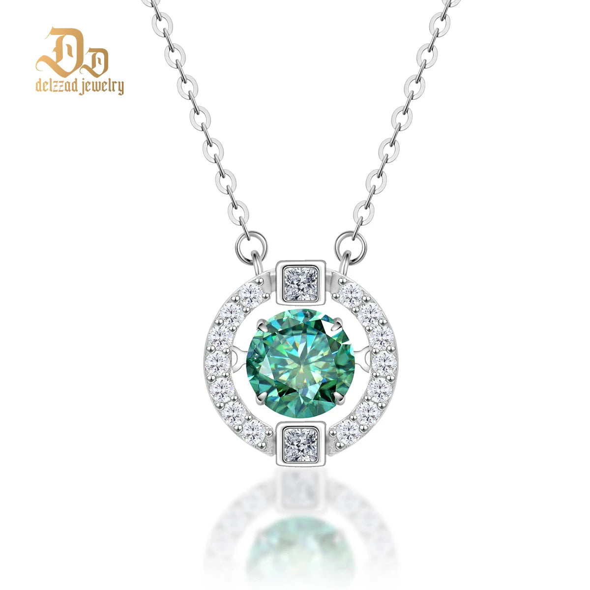 Delzzad Moissanite 100% S925 Sterling Silver Smart Sparkle Pendant for Women Luxury Fashion Luxurious Exquisite Jewelry Gifts