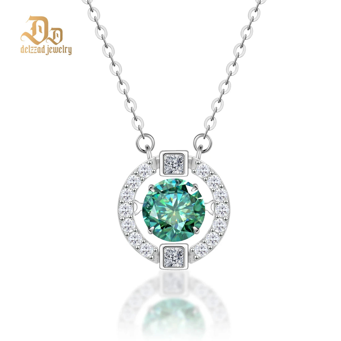 Delzzad Moissanite 100% S925 Sterling Silver Smart Sparkle Pendant for Women Luxury Fashion Luxurious Exquisite Jewelry Gifts