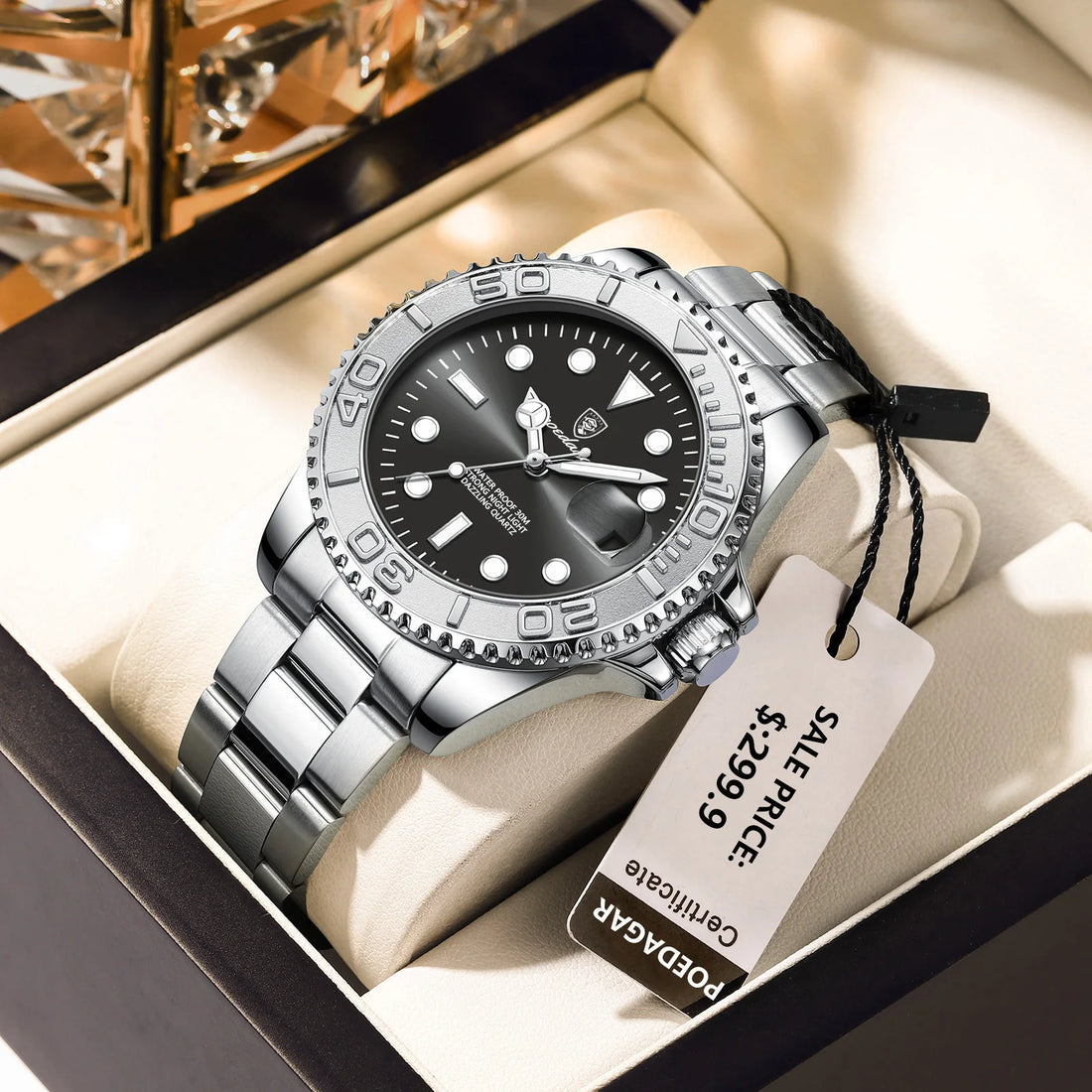 Top Luxury Quartz Man Watch with Luminous Date-Week for Men