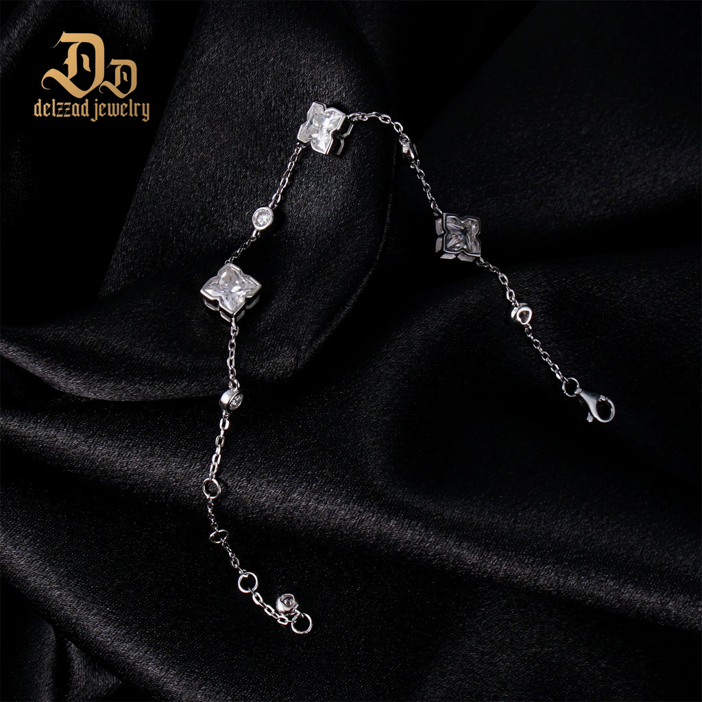 100% S925 High Quality Moissanite Botanical Series Sterling Silver Bracelet f