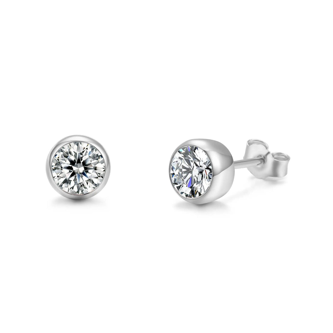 0.5ct 100% S925 Sterling Silver Round Moissanite Women's Simplicity Bubble Stud Earrings