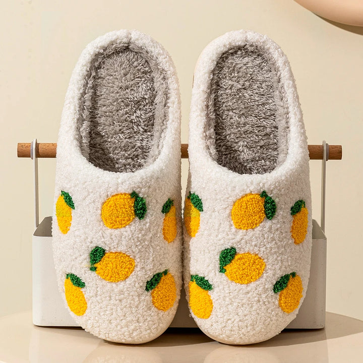 Cute Fruit Style Indoor Warm Breathable Slippers for Winter