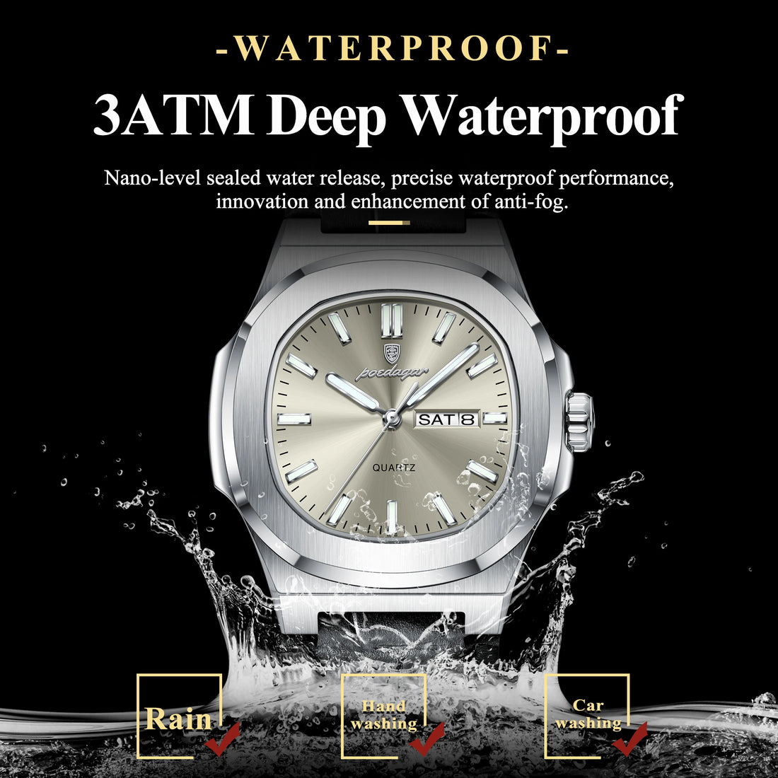 High Quality Luxury Luminous Watch For Men with Day-Date