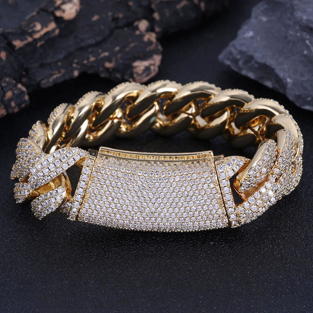 New Style 13/18MM Iced Out Cuban Bracelet
