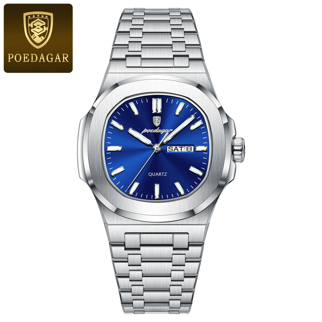 Trendy Casual Wristwatch For Men with Day-Date Stainless Steel
