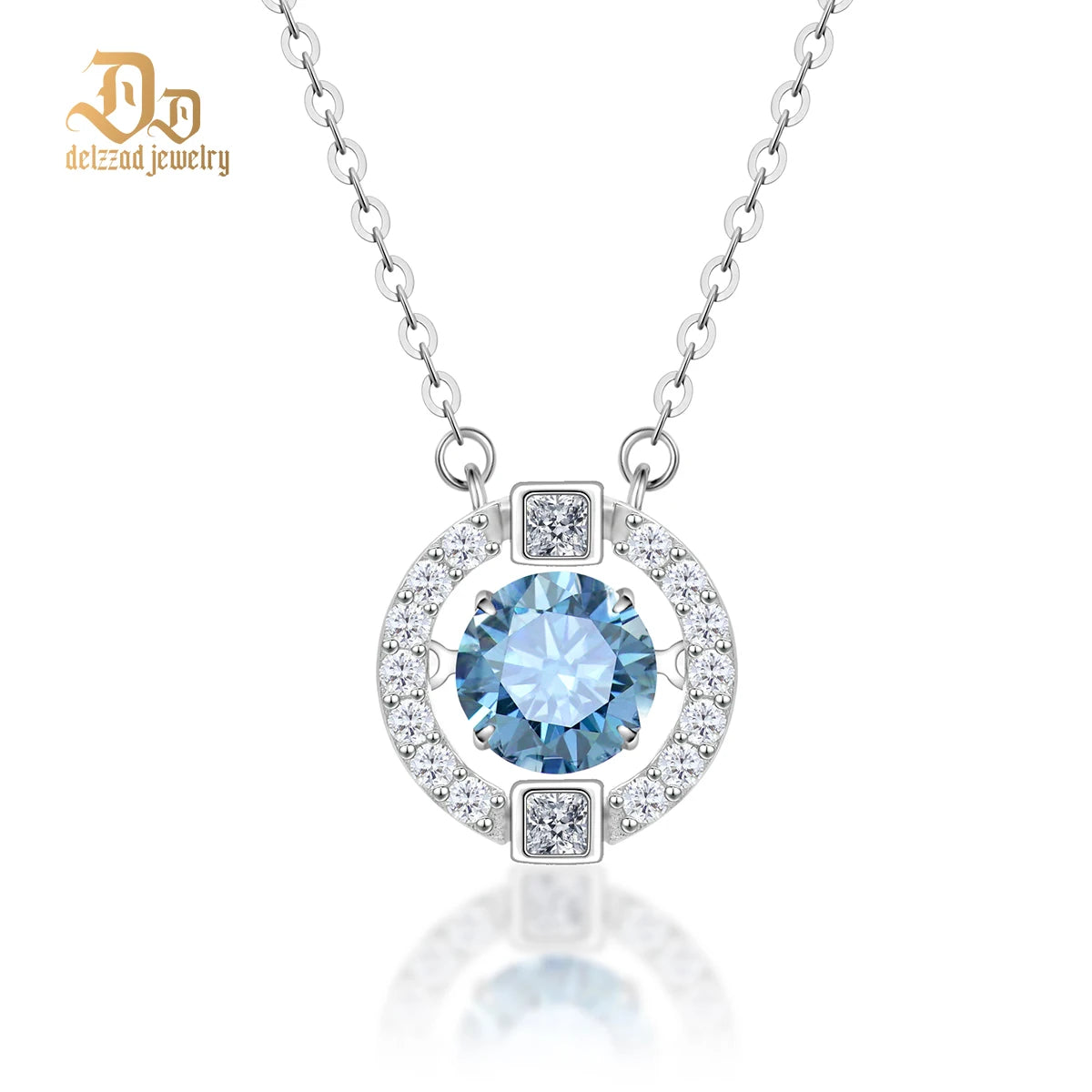 Delzzad Moissanite 100% S925 Sterling Silver Smart Sparkle Pendant for Women Luxury Fashion Luxurious Exquisite Jewelry Gifts