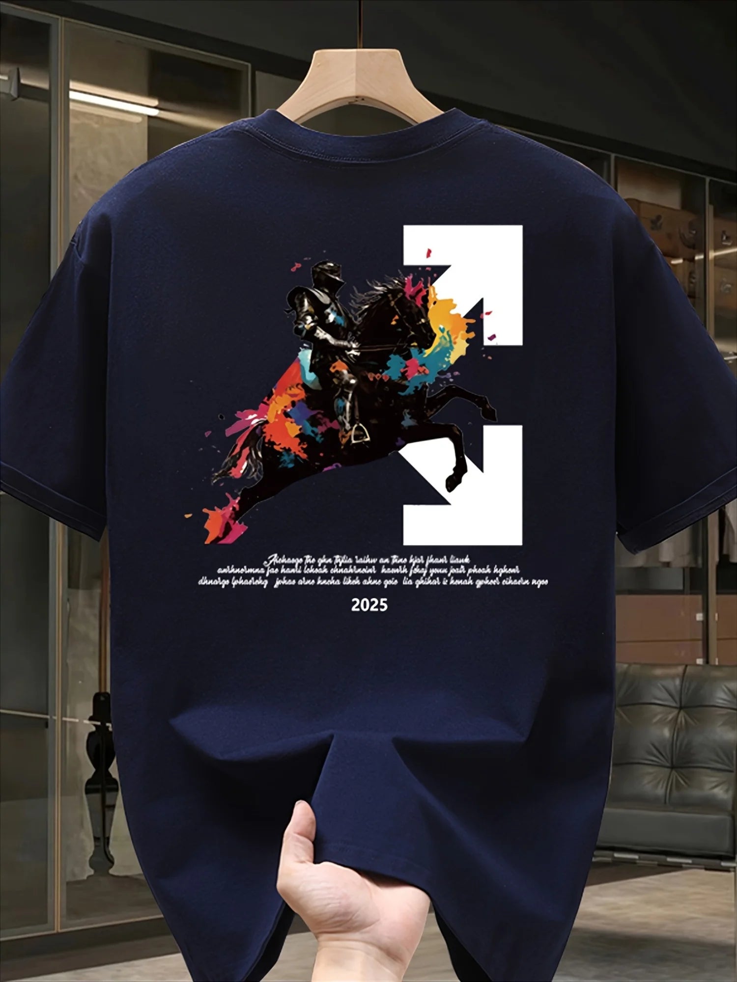 Men's summer trendy all-match T-shirt, super cool and handsome print, polyester fiber breathable fabric, casual and simple short