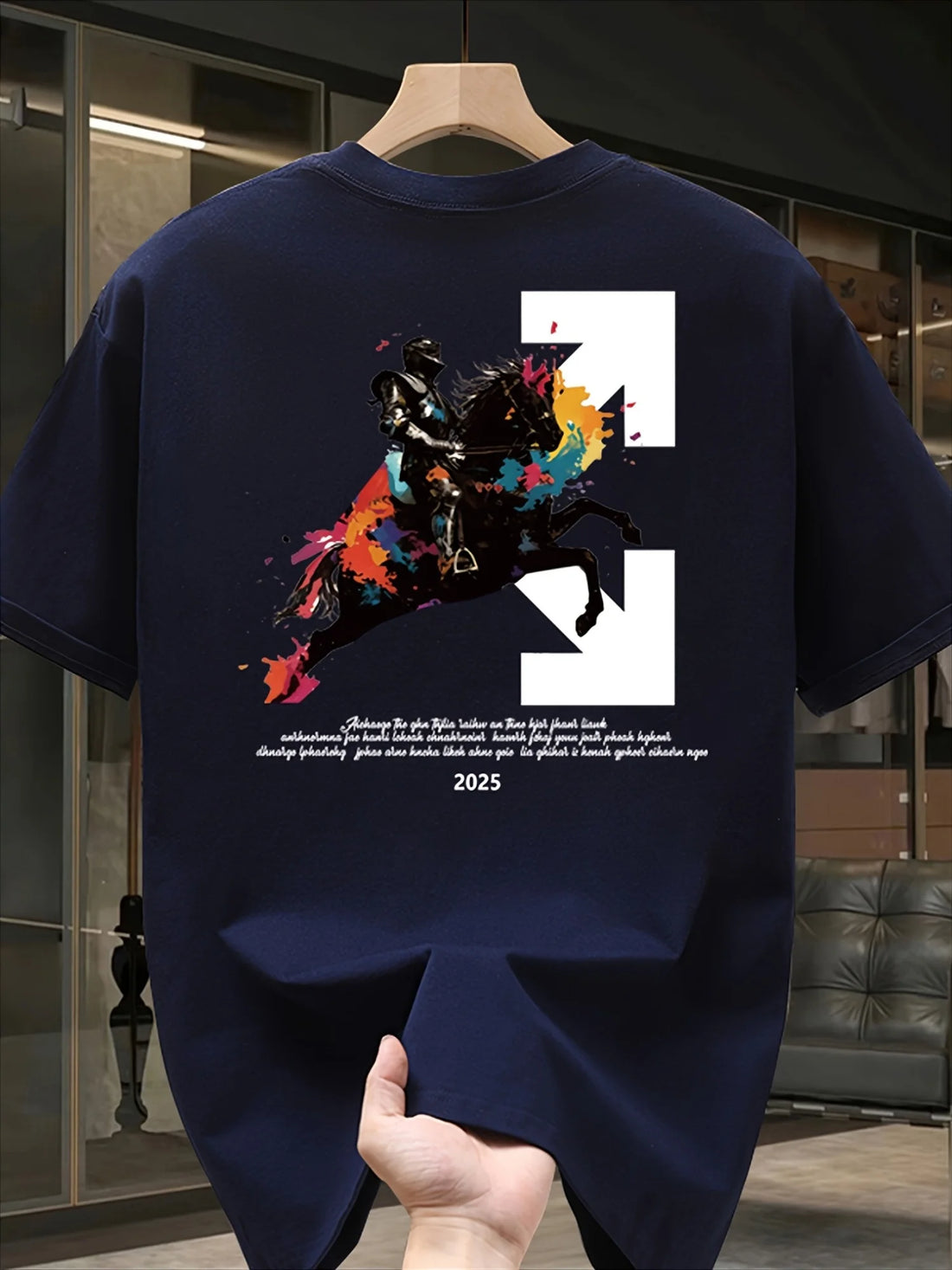 Men's summer trendy all-match T-shirt, super cool and handsome print, polyester fiber breathable fabric, casual and simple short