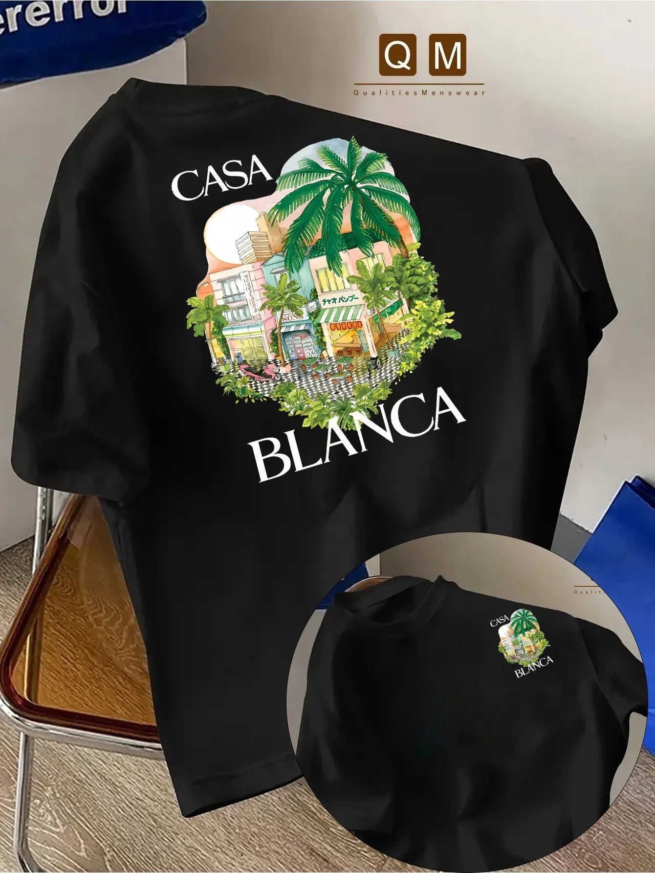 Men's summer Casablanca fashion all-match T-shirt