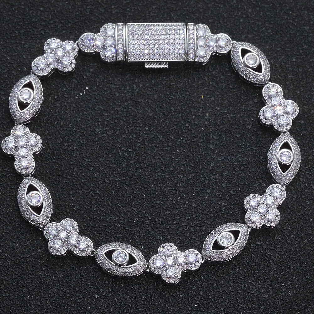 Bling Eye Cross Necklace for Men and Women