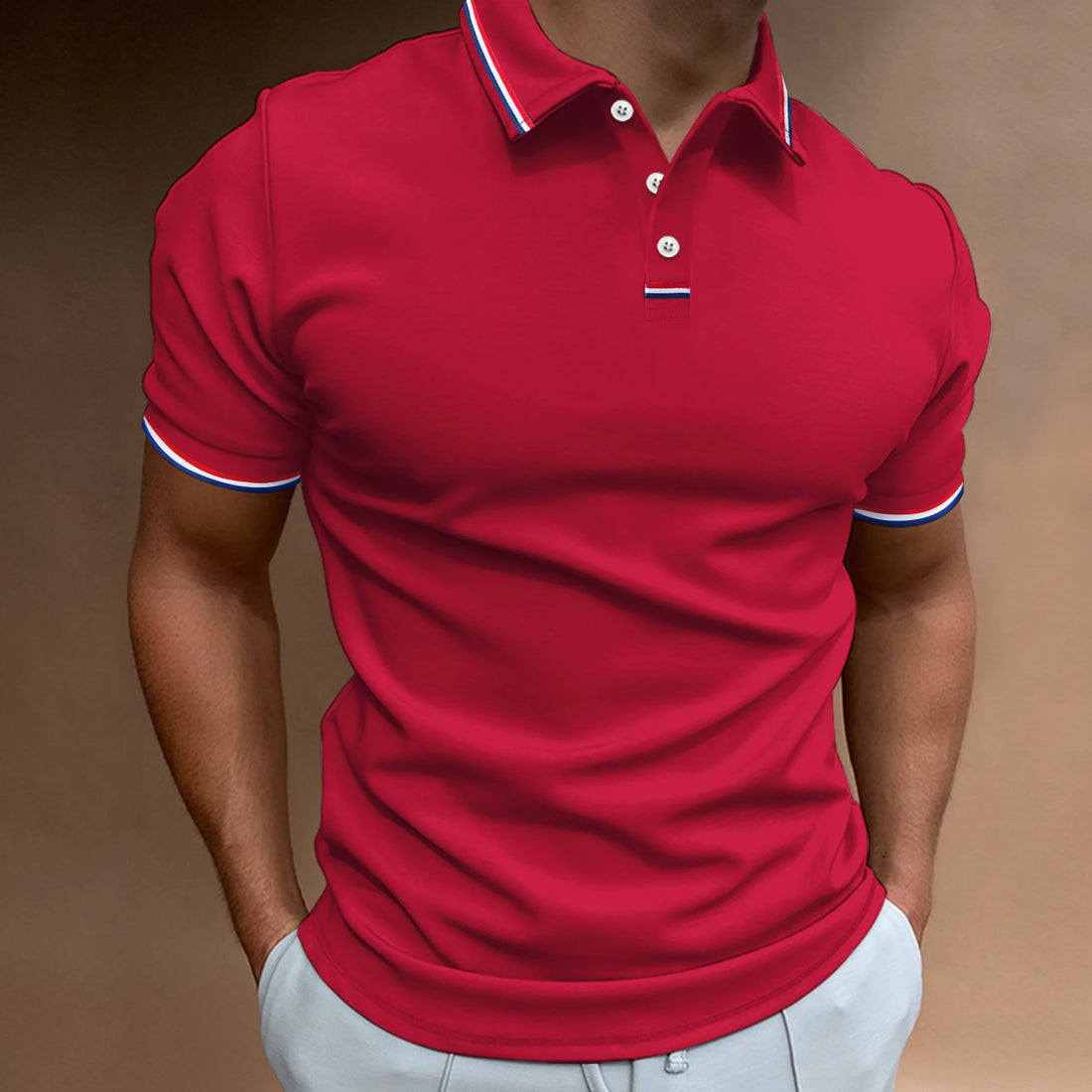 2025 new stretch solid color summer thin quick-drying short-sleeved lapel POLO shirt