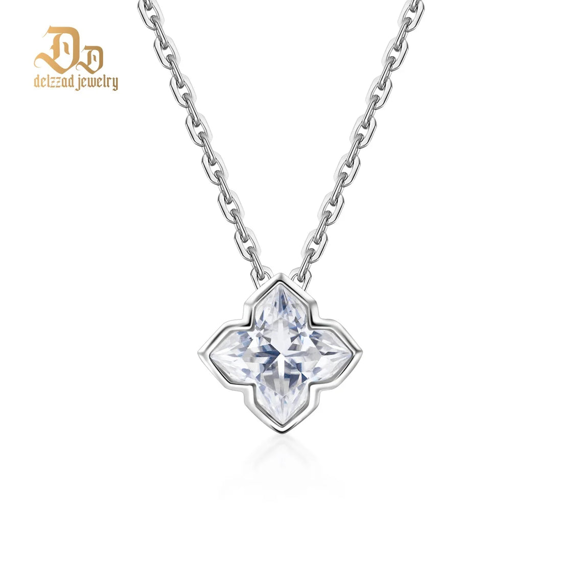 100% S925 Sterling Silver Plant Flower Moissanite Women's Necklace