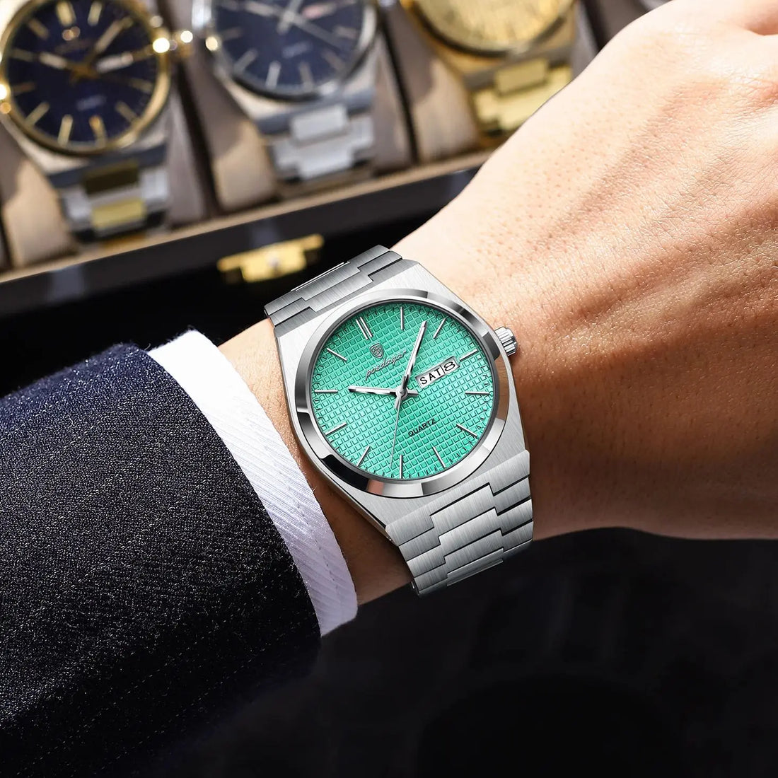 Luxury Business Man Watch with Luminous Waterproof Stainless Steel