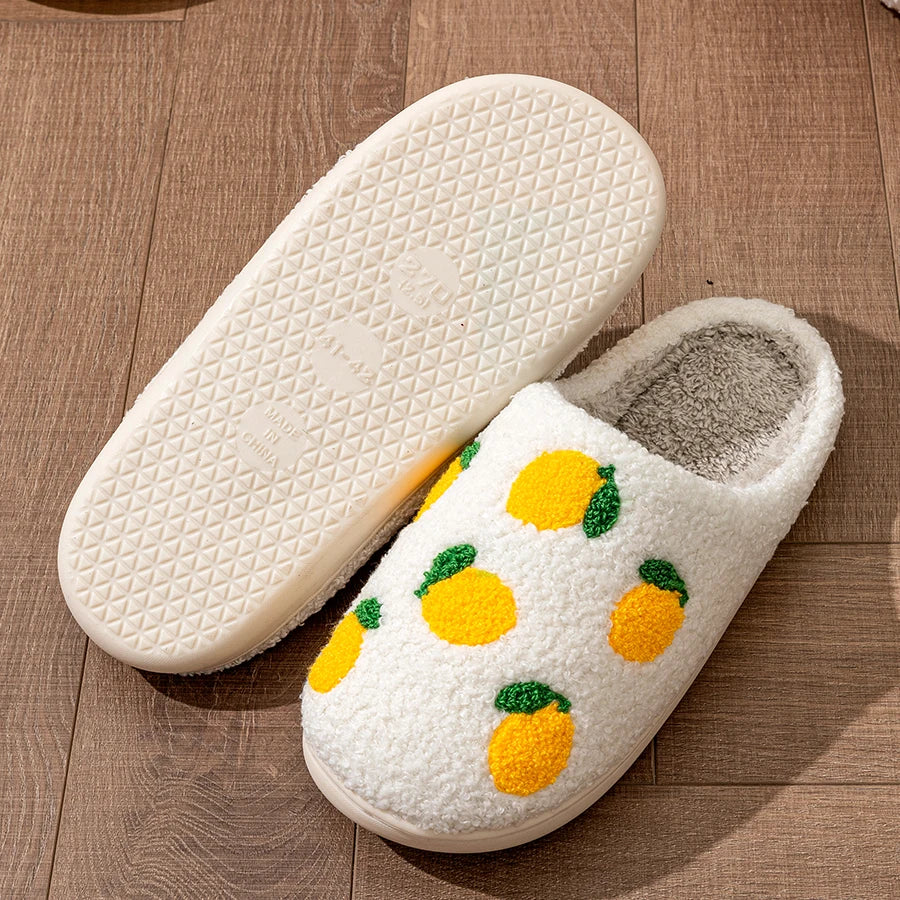 Cute Fruit Style Indoor Warm Breathable Slippers for Winter