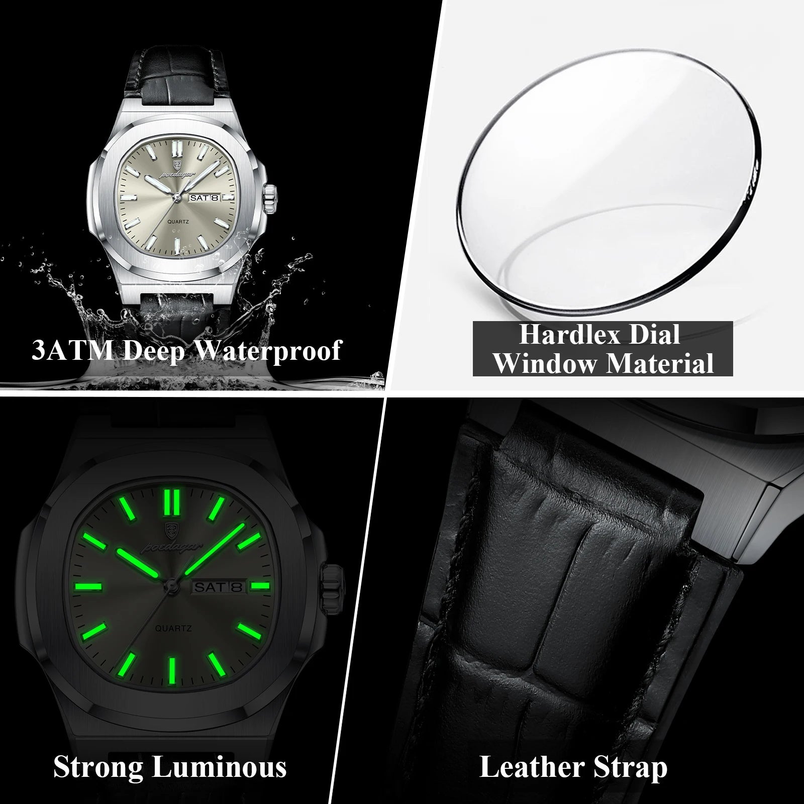 High Quality Luxury Luminous Watch For Men with Day-Date