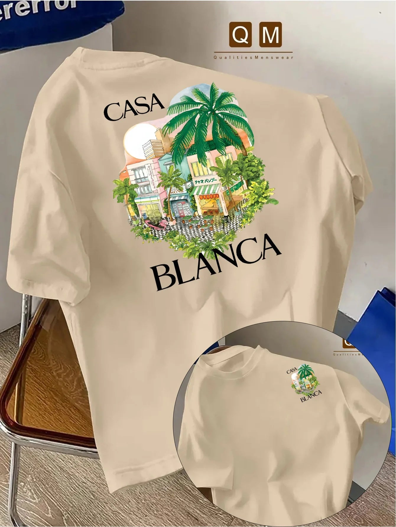 Men's summer Casablanca fashion all-match T-shirt