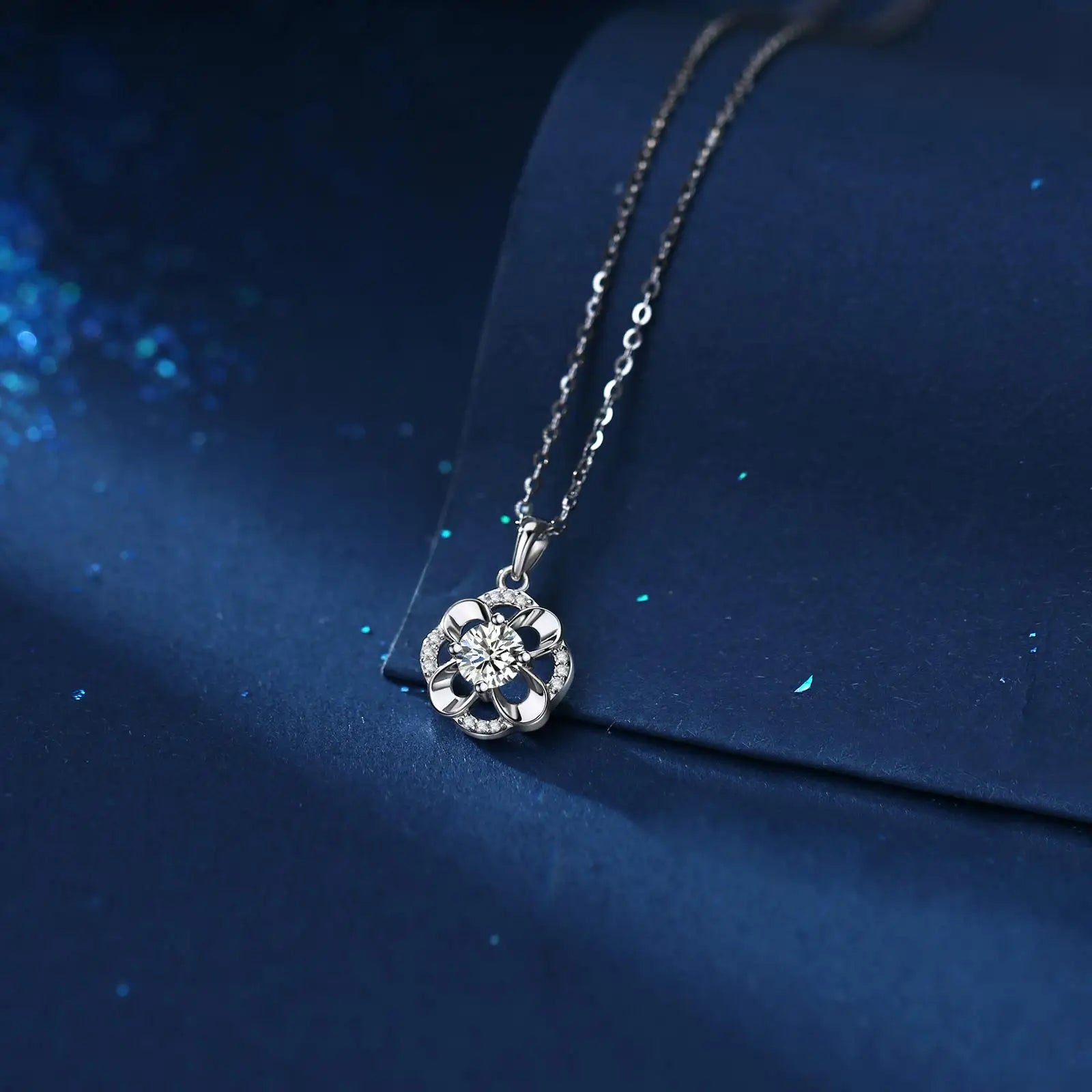 Moissanite Sparkling 100% S925 Sterling Silver Necklace