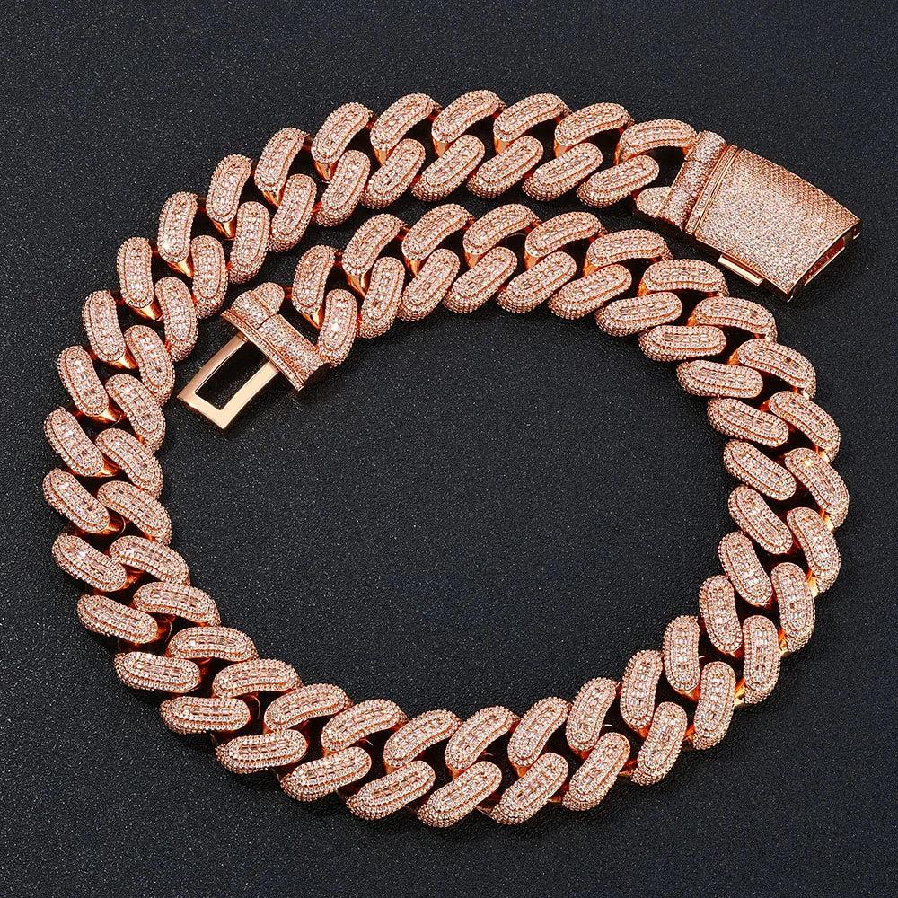29mm Iced Out Rose Gold Cuban Chain
