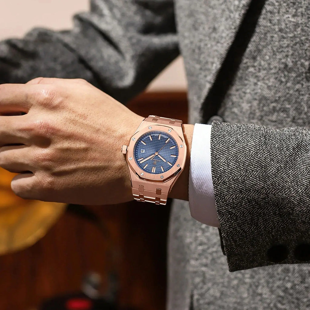 Luxury Business Man Wristwatch with Waterproof Luminous Day-Date