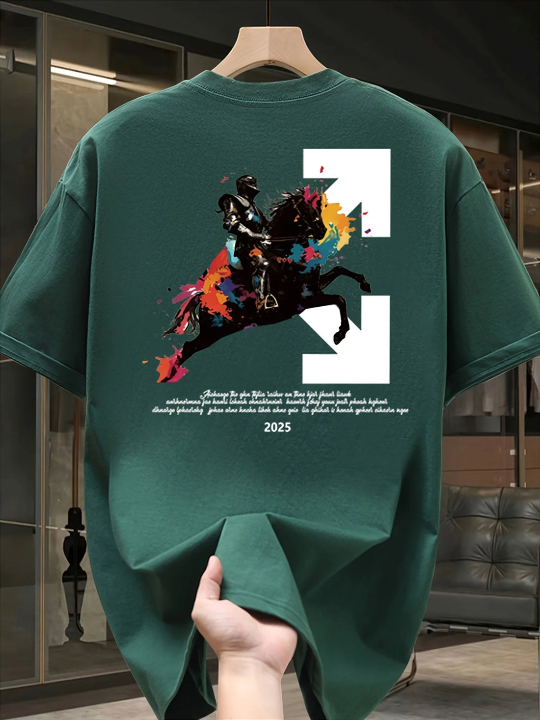 Men's summer trendy all-match T-shirt, super cool and handsome print, polyester fiber breathable fabric, casual and simple short