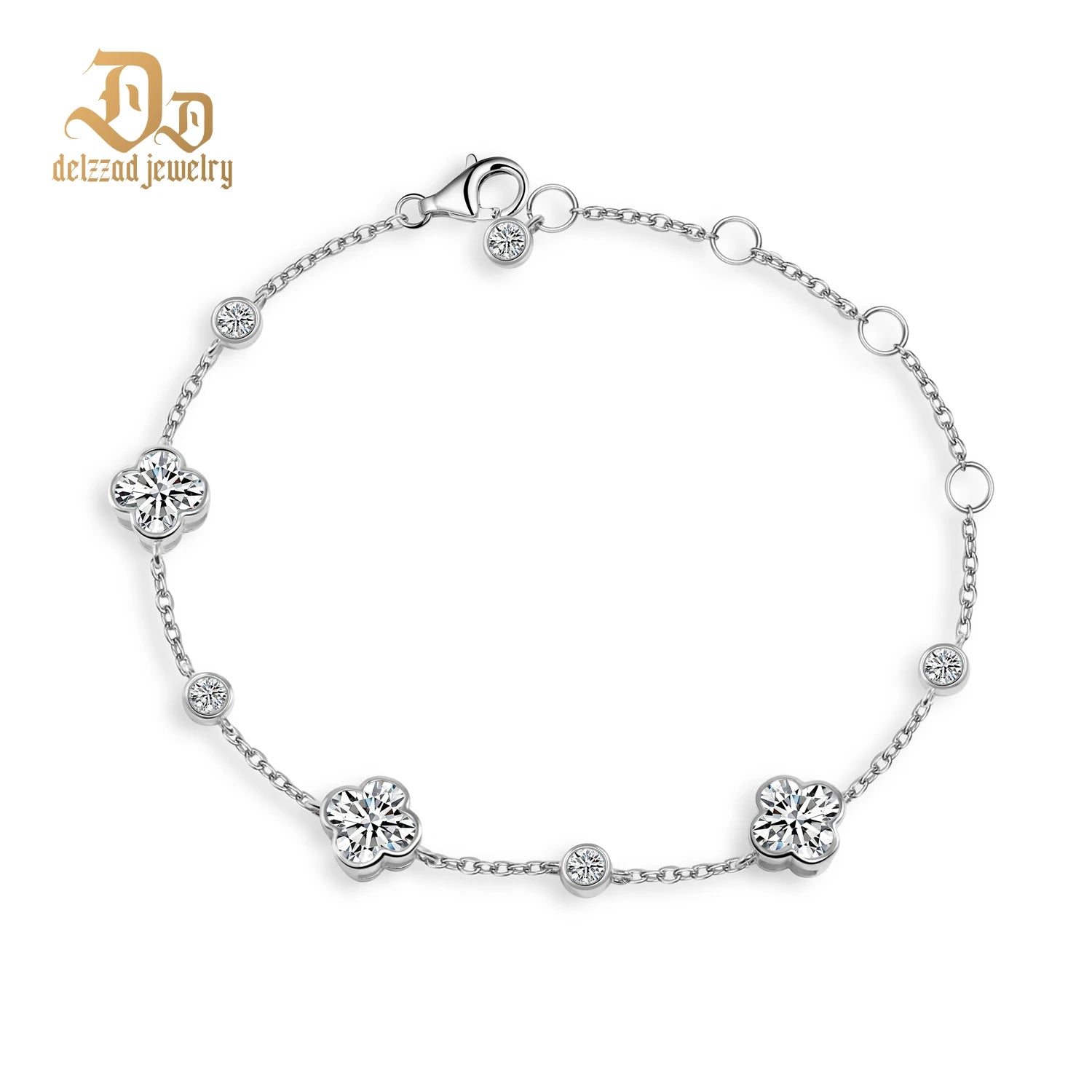 100% S925 High Quality Moissanite Botanical Series Sterling Silver Bracelet for Girls Exquisite High-End Jewelry Gifts
