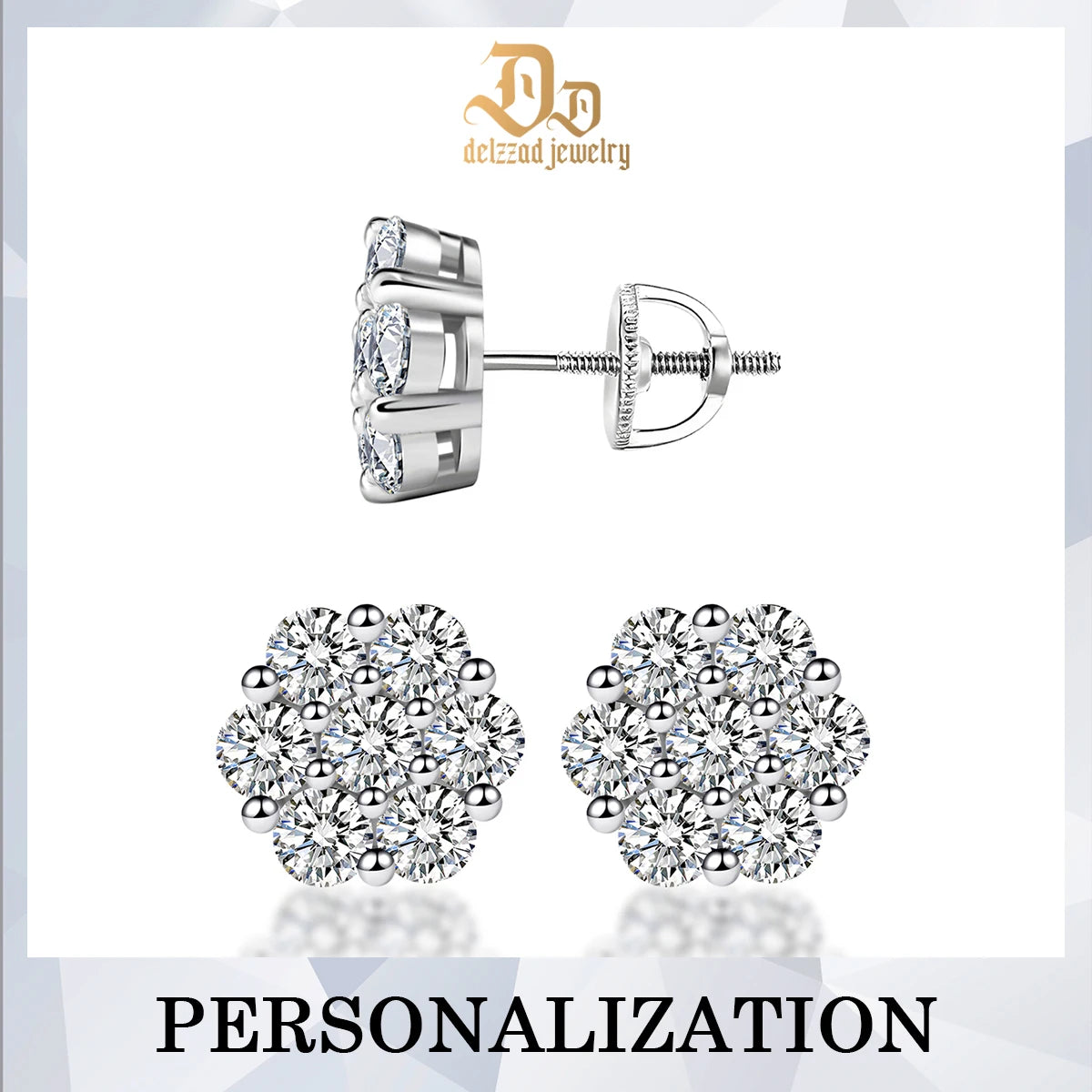 Luxury Sparkling 925 Sterling Silver D Color Moissanite