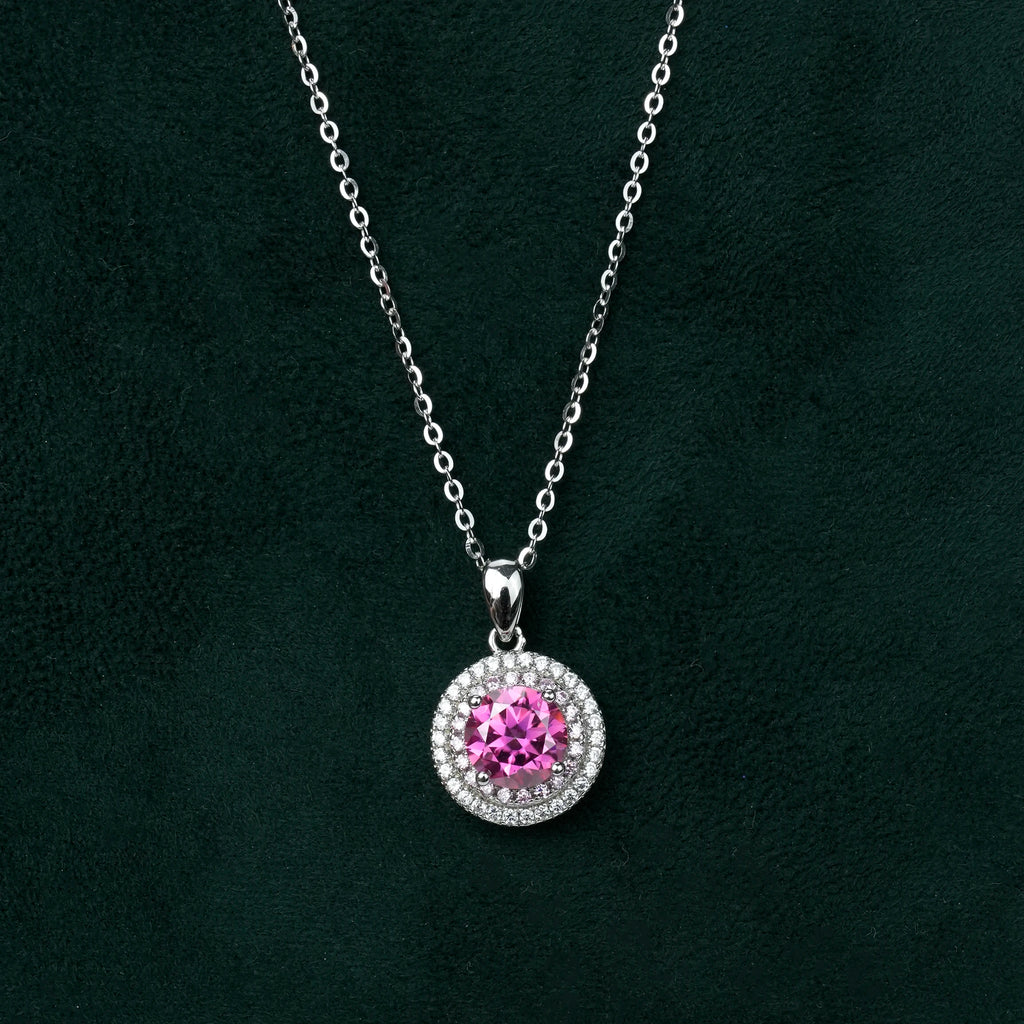Moissanite 100% 925 Sterling Silver High-End Pink Diamond Super Luxury Pendant